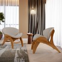 Ver imagem 2 de Kit 4 Poltronas Decorativa Orgânica Sala Living Kadosh L02 Linho Bege - Lyam Decor