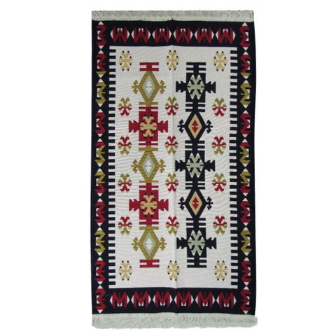 Tapete para Sala Quarto Hall de Entrada Turco Kilim Dupla Face - 120x180cm