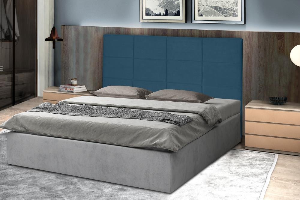 Cabeceira Raissa 120Cm Para Cama Box Solteiro Suede Azul Royal