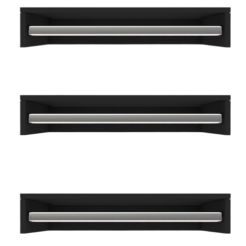 Kit 3 Cabideiro de Parede Suspenso 80x25x11,5 Preto