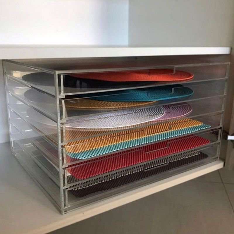 Organizador com 06 Gavetas Em Acrílico Cristal