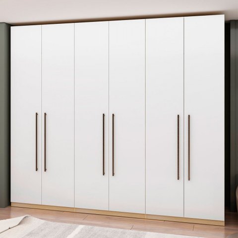 Guarda-roupa Casal Infinity 6 Portas 3 Gavetas Nero Savana/branco - Genialflex