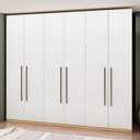 Ver imagem 1 de Guarda-roupa Casal Infinity 6 Portas 3 Gavetas Nero Savana/branco - Genialflex