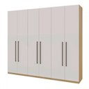 Ver imagem 2 de Guarda-roupa Casal Infinity 6 Portas 3 Gavetas Nero Savana/branco - Genialflex