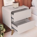 Ver imagem 4 de Mesa Cabeceira Quarto 47cm 2 Gavetas Nuvia Bege C06 - Mpozenato