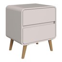 Ver imagem 1 de Mesa Cabeceira Quarto 47cm 2 Gavetas Nuvia Bege C06 - Mpozenato