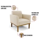 Ver imagem 5 de Sofá Namoradeira com 2 Poltronas Base de Madeira Fixa Castanho Marisa Suede D03 - D'Rossi Bege