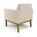 Ver imagem 4 de Sofá Namoradeira com 2 Poltronas Base de Madeira Fixa Castanho Marisa Suede D03 - D'Rossi Bege