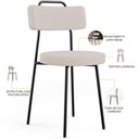 Ver imagem 4 de Kit 04 Cadeiras Decorativas Estofada Para Sala De Jantar Barcelona L02 Linho Bege - Lyam Decor