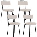 Ver imagem 1 de Kit 04 Cadeiras Decorativas Estofada Para Sala De Jantar Barcelona L02 Linho Bege - Lyam Decor