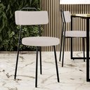 Ver imagem 2 de Kit 04 Cadeiras Decorativas Estofada Para Sala De Jantar Barcelona L02 Linho Bege - Lyam Decor