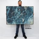 Ver imagem 2 de Quadro Decorativo em Canvas Abstrato Azul Celeste TaColado Moldura Flutuante 4,5cm Madeira 120 x 80c
