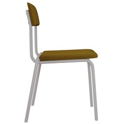 Kit 03 Cadeiras Estofada para Sala de Jantar Sense Branco C01 Linho Mostarda - Lyam Decor - 7