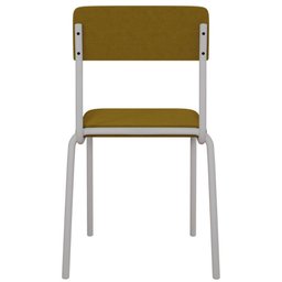 Kit 03 Cadeiras Estofada para Sala de Jantar Sense Branco C01 Linho Mostarda - Lyam Decor - 8