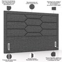 Ver imagem 4 de Cabeceira Cama Box Casal 140cm Estofada Nora P05 Linho Cinza Escuro - Lyam Decor
