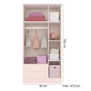 Ver imagem 3 de Quarto de Bebê Doce Sonho com Roupeiro 2617 e Cômoda Sapateira 2561 Qmovi Rosa Acetinado
