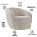 Ver imagem 3 de Poltrona Decorativa para Sala de Estar Living Gliese K01 Veludo Bege