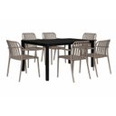 Ver imagem 1 de Kit 1 Mesa Creta 140x72cm e 6 Cadeira Tulum em Polipropileno