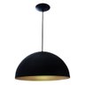 Pendente Onix Poptem meia esfera 80cm preto e dourado - 1
