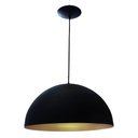 Ver imagem 1 de Pendente Onix Poptem meia esfera 80cm preto e dourado