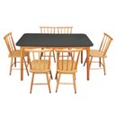 Ver mais imagens de Jogo de Jantar Colonial Brisa Mesa 137x80 Cm 06 Cadeiras Top:mel Tampo Preto