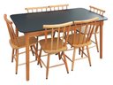 Ver imagem 4 de Jogo de Jantar Colonial Brisa Mesa 137x80 Cm 06 Cadeiras Top:mel Tampo Preto