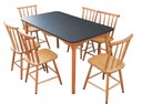 Ver imagem 6 de Jogo de Jantar Colonial Brisa Mesa 137x80 Cm 06 Cadeiras Top:mel Tampo Preto