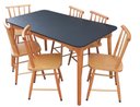 Ver imagem 5 de Jogo de Jantar Colonial Brisa Mesa 137x80 Cm 06 Cadeiras Top:mel Tampo Preto