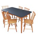 Ver imagem 5 de Jogo de Jantar Colonial Brisa Mesa 137x80 Cm 06 Cadeiras Top:mel Tampo Preto