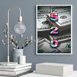 Quadro Código Gravoboi 520- Dinheiro Rápido 33x24cm - com Vidro:madeira Preta - 1