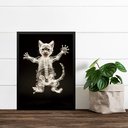 Ver imagem 1 de Quadro Decorativo Esqueleto de Gato 33x24cm:moldura Branca