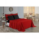 Ver imagem 4 de Jogo de Cama Casal Viúva Nobre 4 Peças Malha 100% Algodão - Vermelho / Preto