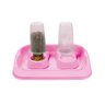 Kit Comedouro e Bebedouro Flex Gourmet com Bandeja - Plast Pet - Rosa - 1