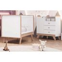 Ver imagem 1 de Quarto de Bebê Completo Confete 2 Peças (1 Cômoda + 1 Berço) Qi65 Branco-jequitiba - Henn