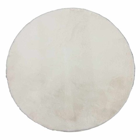 Tapete Pele Redondo Albany Pratik 1 Metro Branco Niazitex