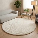 Ver imagem 3 de Tapete Pele Redondo Albany Pratik 1 Metro Branco Niazitex