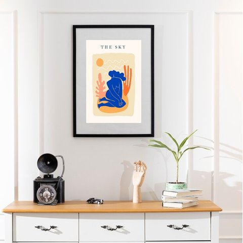 Quadro Matisse The Sky - 60x48cm:moldura Preta