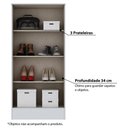 Ver imagem 3 de Armário Multiuso 2 Portas 3 Prateleiras Internas B14 Briz - Branco