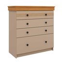 Ver imagem 2 de Cômoda 4 Gavetas 89,8cm X 92,5cm Detalhe Amadeirado 100% Mdf Cor:corda com Freijó