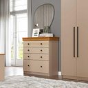 Ver imagem 1 de Cômoda 4 Gavetas 89,8cm X 92,5cm Detalhe Amadeirado 100% Mdf Cor:corda com Freijó