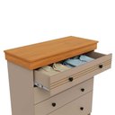 Ver imagem 3 de Cômoda 4 Gavetas 89,8cm X 92,5cm Detalhe Amadeirado 100% Mdf Cor:corda com Freijó