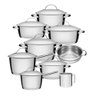 Jogo de Panelas 9 Peças Allegra com Cozi-vapore e Fervedor em Aço Inox Fundo Triplo Tramontina - 1
