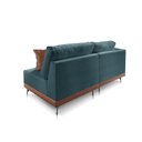 Ver imagem 3 de Sofá 3 Lugares Luxo Modulado Linho Azul 2,0m Cheise Lado Esquerdo