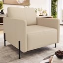 Ver imagem 5 de Poltrona Decorativa para Sala Living Pés Industrial Domani L06 Couro Nude - Lyam Decor
