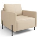 Ver imagem 1 de Poltrona Decorativa para Sala Living Pés Industrial Domani L06 Couro Nude - Lyam Decor