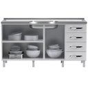 Ver imagem 3 de Balcão de Cozinha em Aço Star New 3 Portas 4 Gavetas Branco - Telasul