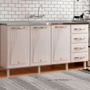 Ver imagem 1 de Balcão de Cozinha em Aço Star New 3 Portas 4 Gavetas Branco - Telasul