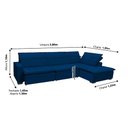 Ver imagem 2 de Sofá Istambul 3.80x1.90m Retrátil e Reclinável com Chaise - Azul