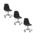 Ver imagem 1 de Kit 3 Cadeiras Office Eiffel Botonê Ajustável Base Giratória - Preto