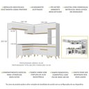 Ver imagem 4 de Armário de Cozinha Completa de Canto Veneza Multimóveis V2070 Branco/dourado